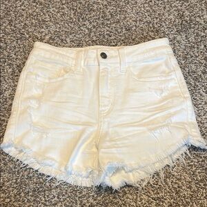 Studio White Distressed Jean Shorts – Frayed Hem – Size 25